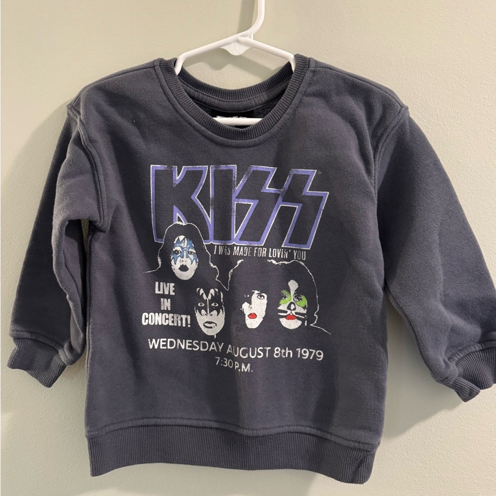 * 3 FOR $20 *  Kiss Kids Concert Sweatshirt - Dark Gray